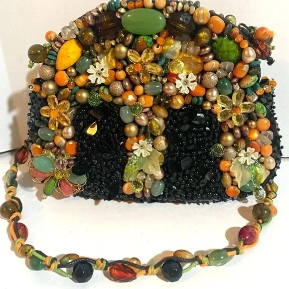 Mary Frances multicolor beaded scattered jewels sequin shoulder evening bag - Picture 12 of 12
